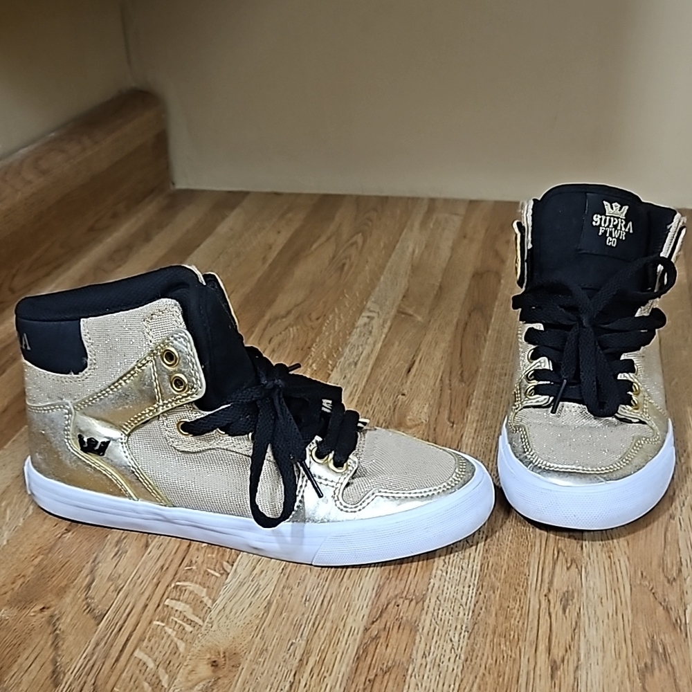 Supra Gold Black High-Top Sneakers 7.5